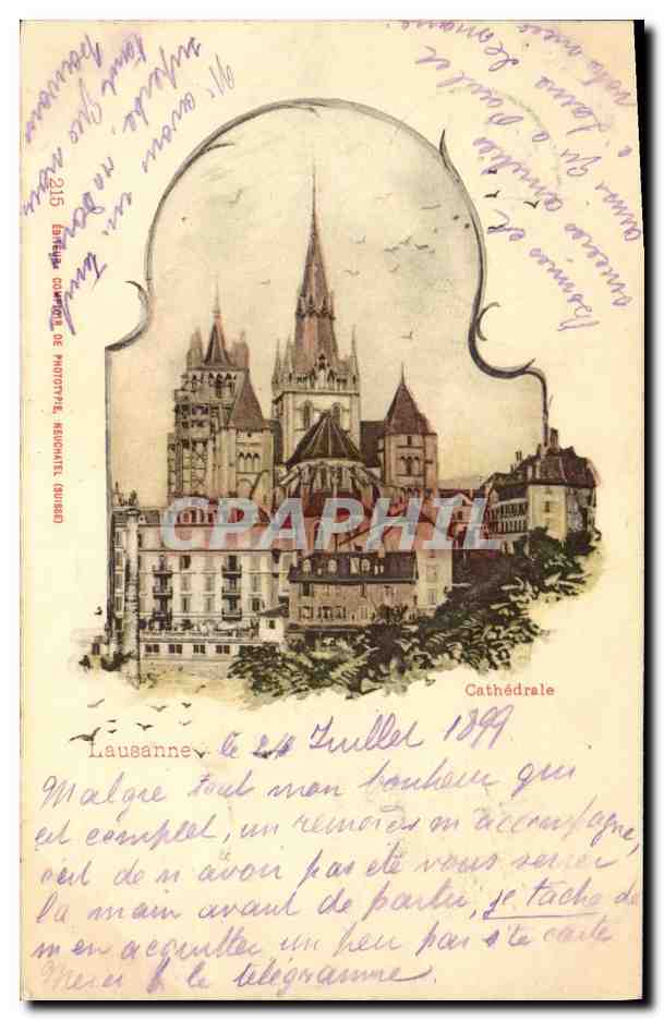 CPA Suisse Lausanne Cathedrale Carte 1899