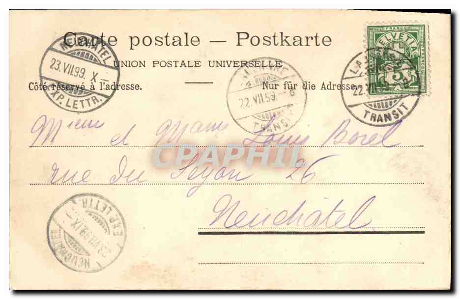 CPA Suisse Lausanne Cathedrale Carte 1899 — Rückseite