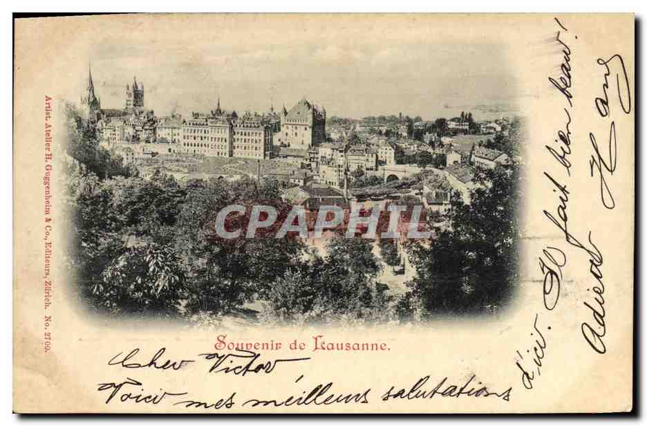 CPA Suisse Lausanne Carte 1899