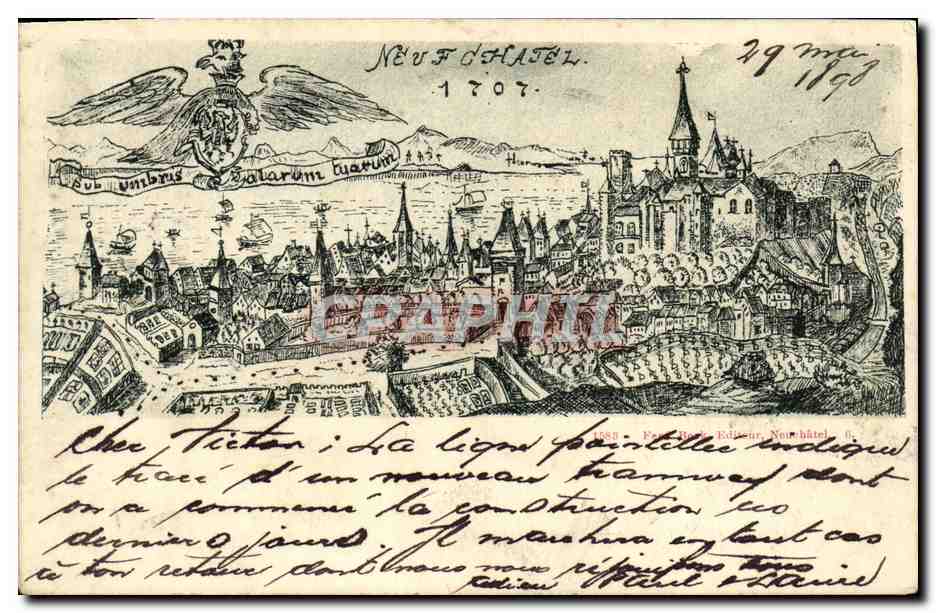 CPA Suisse Neuchatel Carte 1898