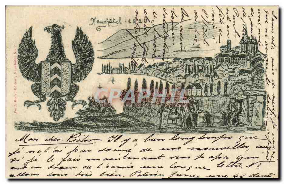CPA Suisse Neuchatel Aigle Carte 1898
