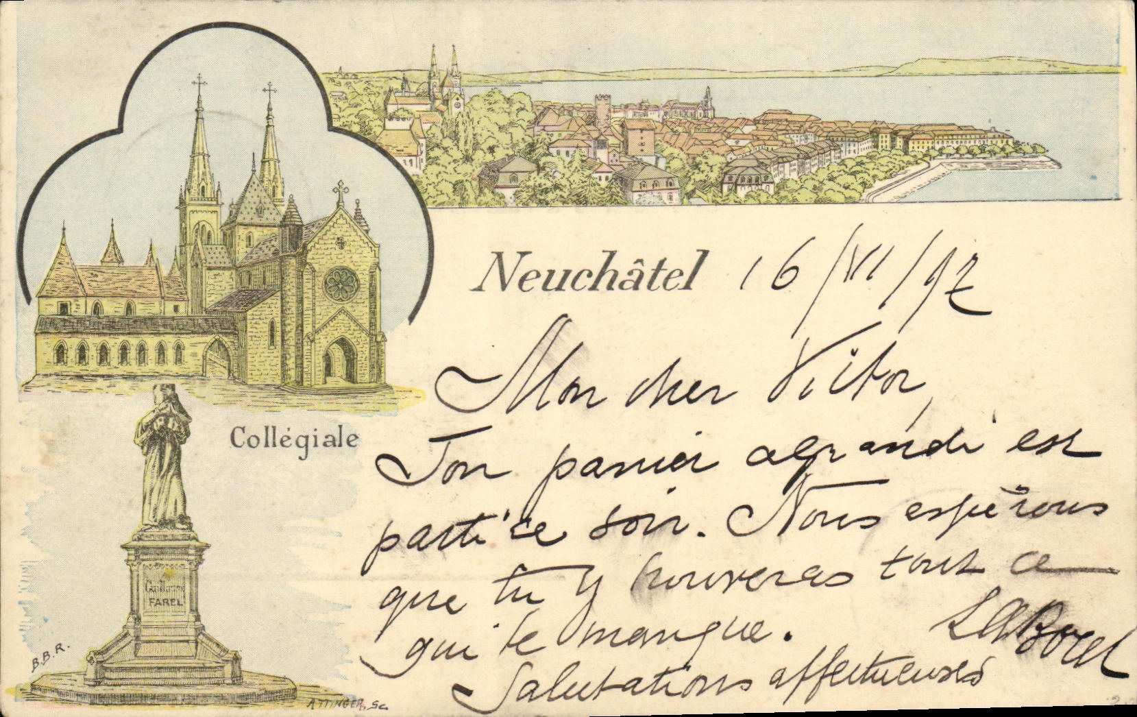 CPA Suisse Neuchatel Carte 1897