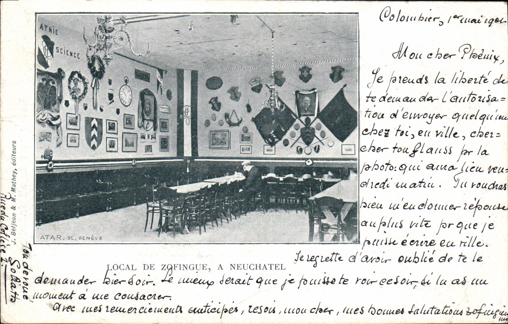 CPA Suisse Local de Zofingue a Neuchatel 