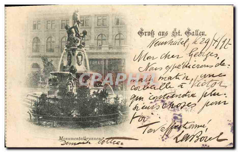 CPA Suisse Gruss aus St Gallen Carte 1897
