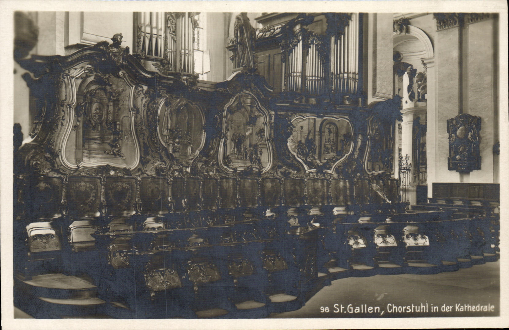 CPA Suisse St Gallen Chorstuhl in der Kathedrale Orgue