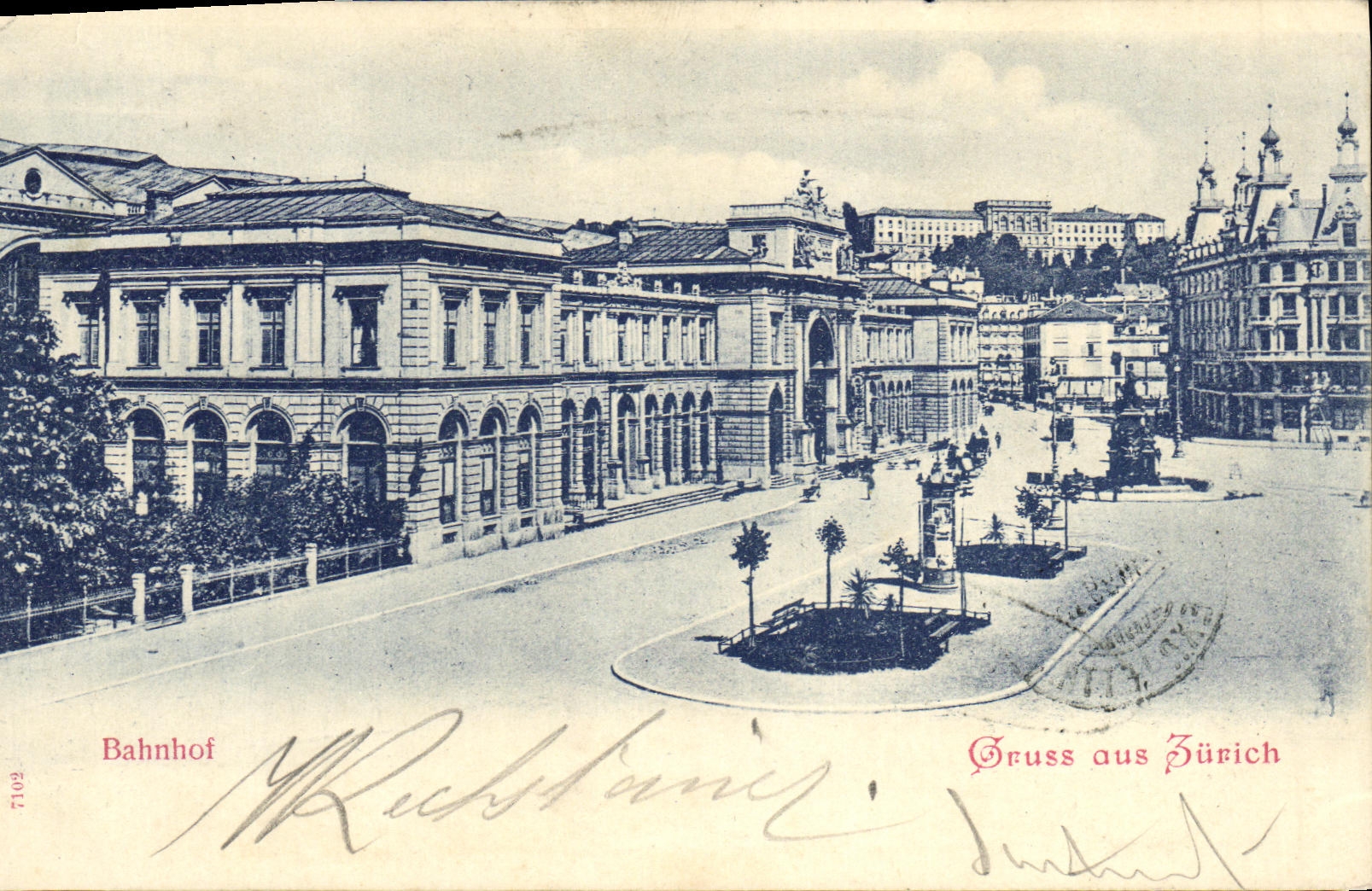 Bâtonnages de la gare — Gruss aus Zürich — éditeur Rechtstamm, n° 7102