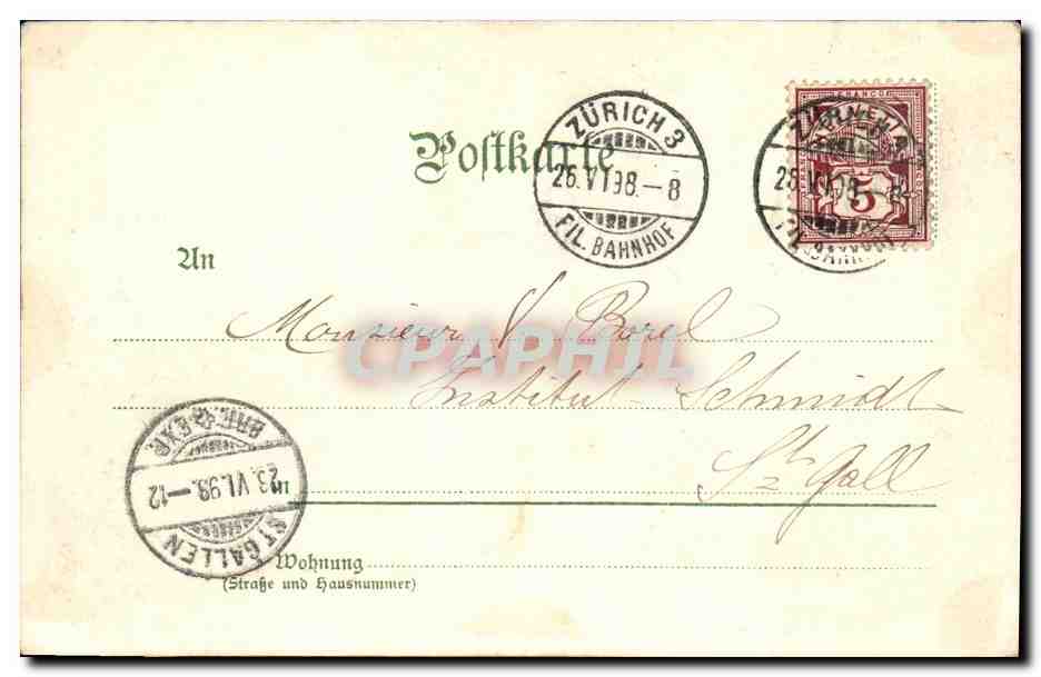 CPA Suisse Zurich Landesmuseum  — Rückseite
