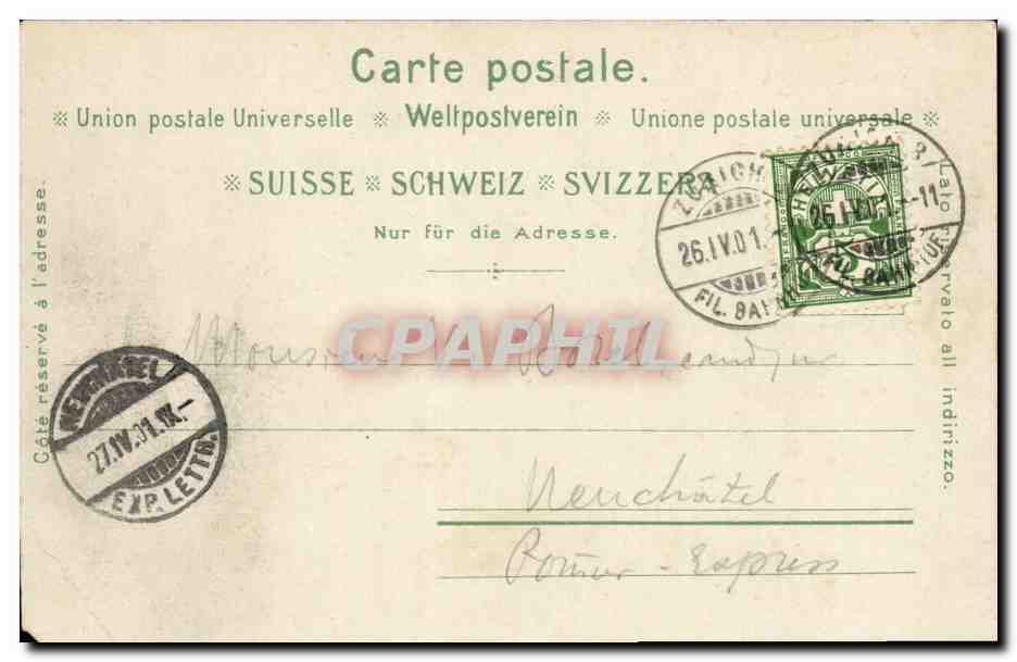 CPA Suisse Zurich Schweizrisches Landesmuseum — Rückseite