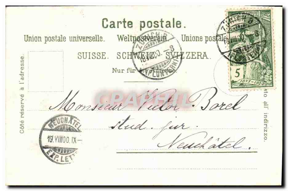 CPA Suisse Gruss aus Zurich  — Verso
