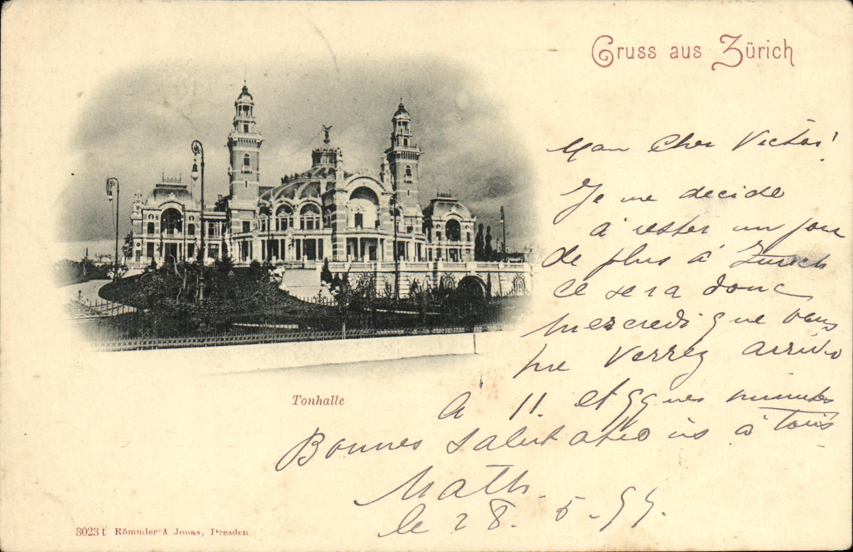 Tonhalle — Zürich — Römmler & Jonas, Dresden, n° 30231