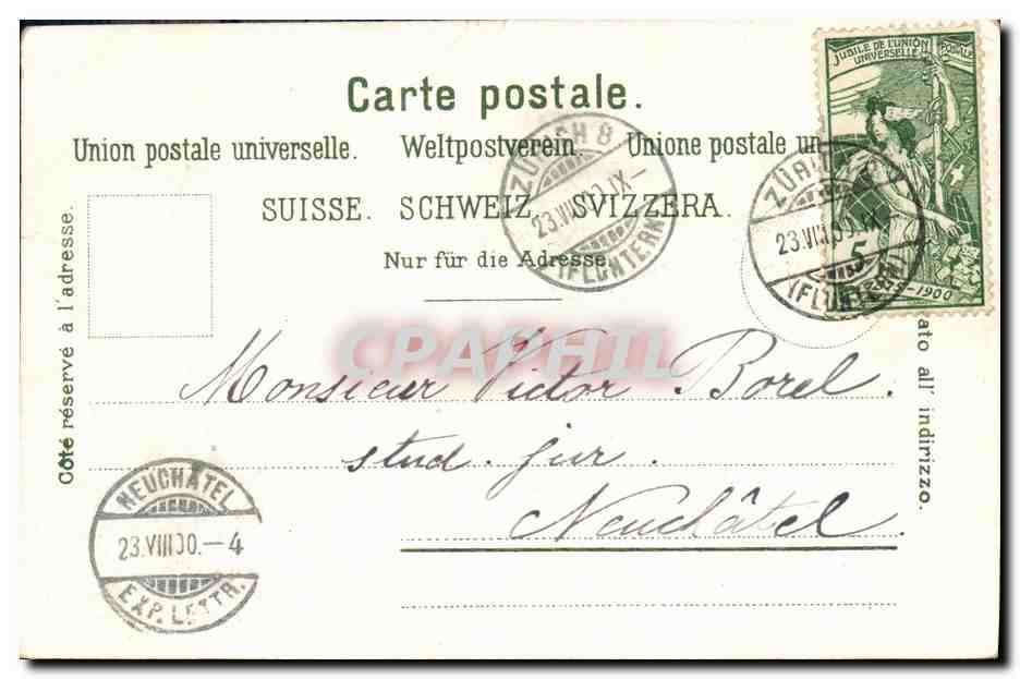 CPA Suisse Zurich Grossmunster — Verso