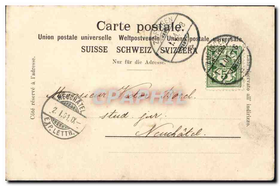 CPA Suisse Zofingen Unterstadt — Rückseite