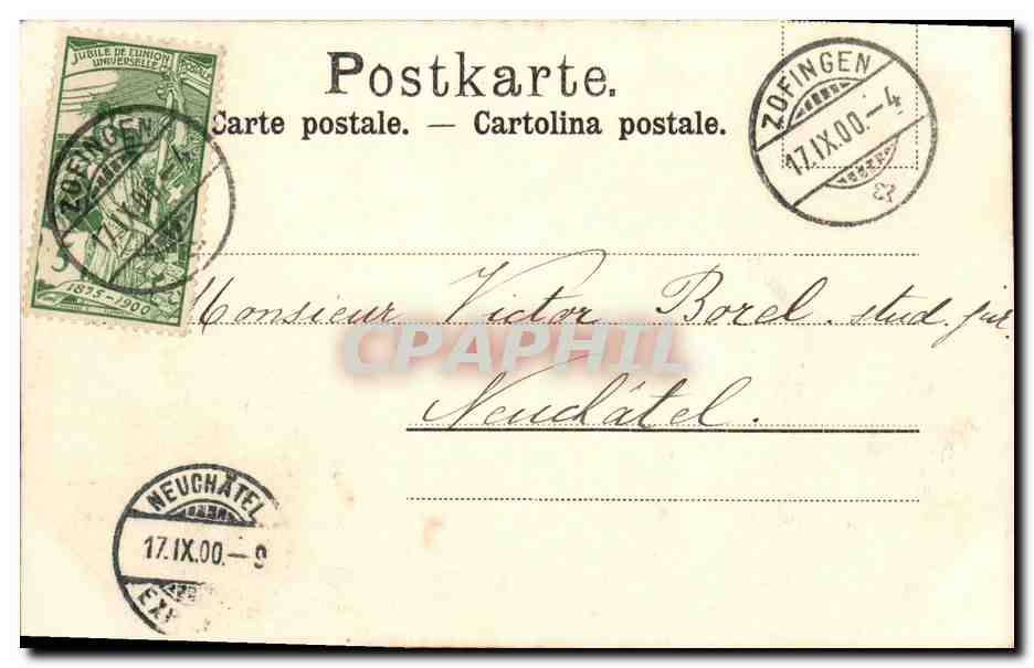 CPA Suisse russ aus Zogingen Museum — Rückseite