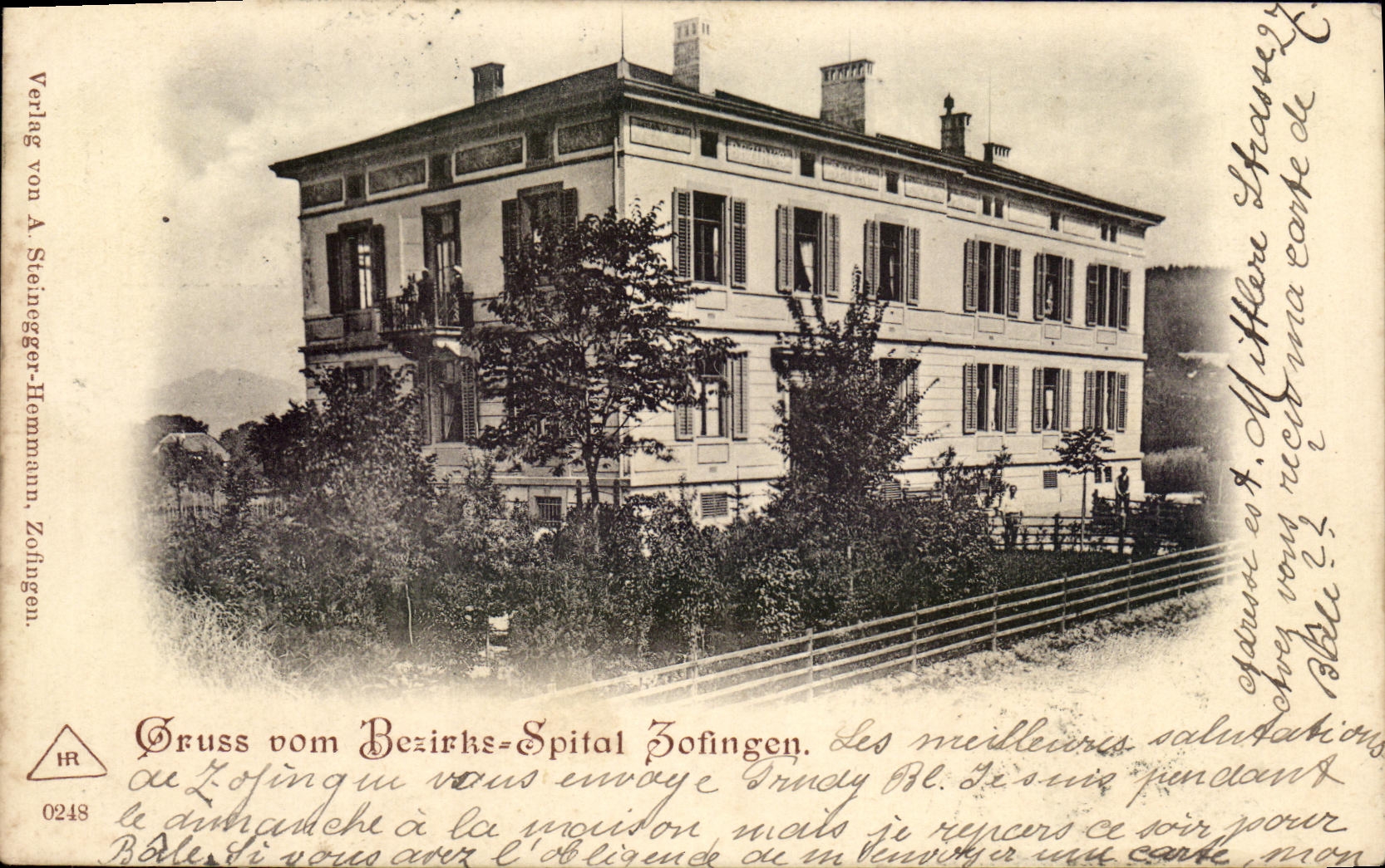 CPA Suisse Gruss vom Bezirks Spital Zofingen 