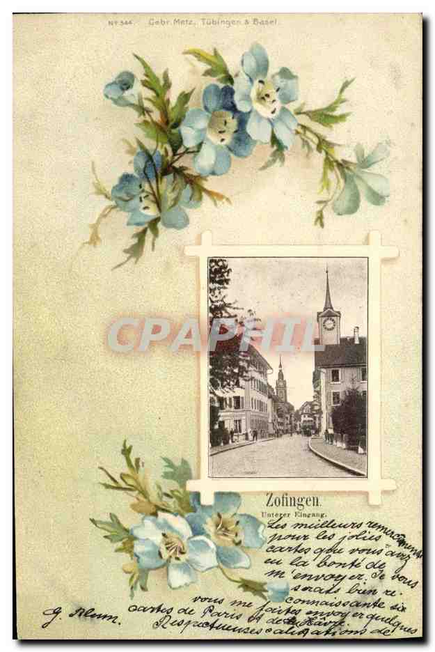 Zofingen — Unterer Eingang — Geb. Metz, Tübingen à Basel, n° 344