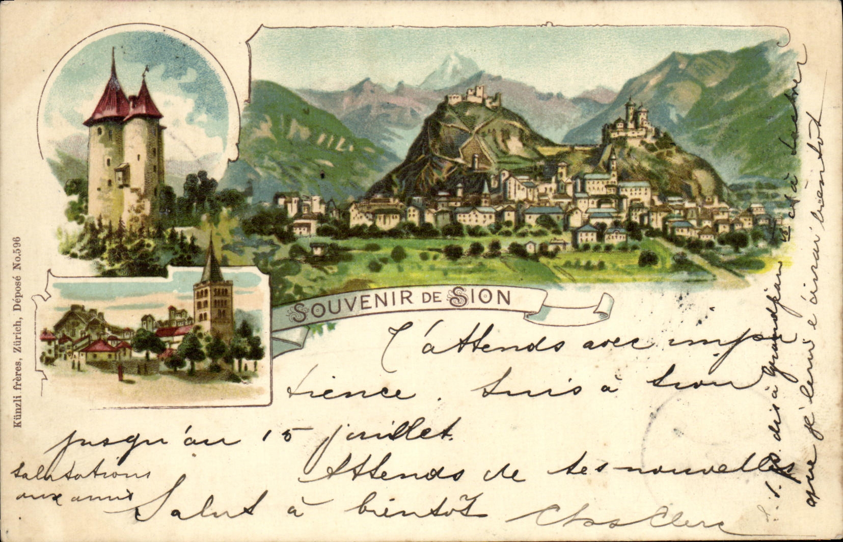 CPA Suisse Sion carte 1898