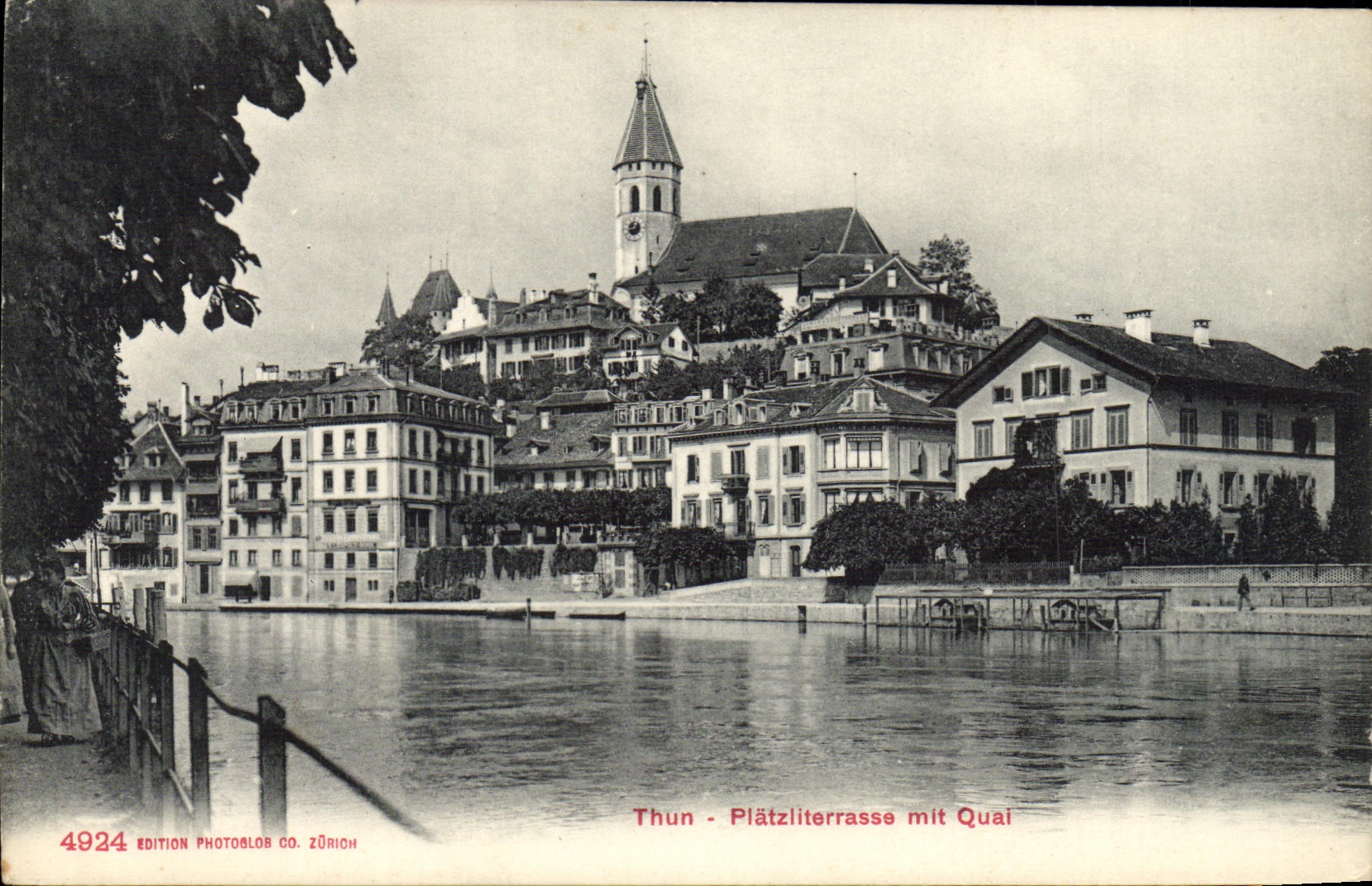 CPA Suisse Thun Platzliterrase mit Quai 
