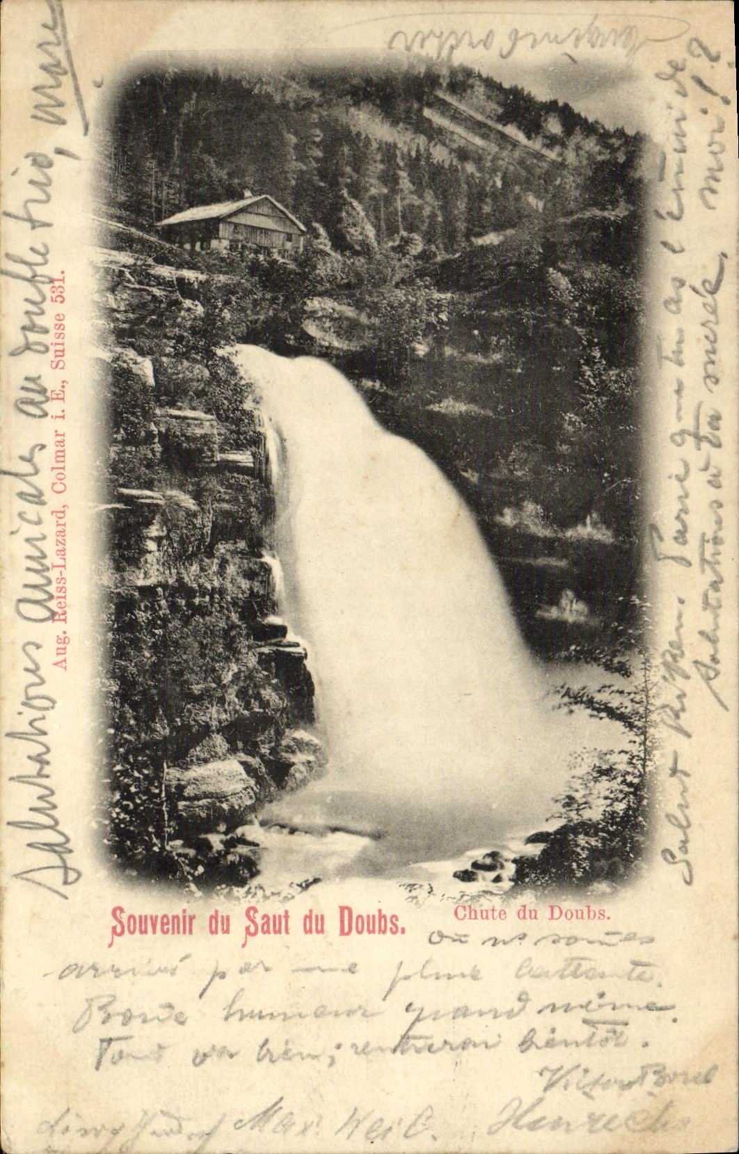 CPA Suisse Souvenir du saut du Doubs