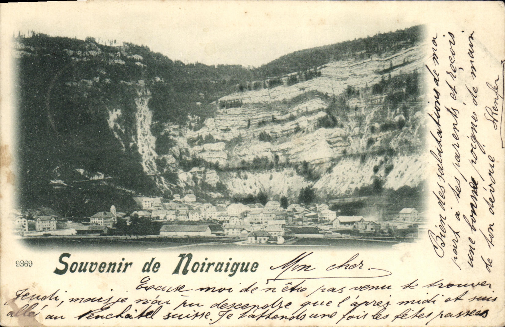 CPA Suisse Souvenir de Noiraigue Carte 1898