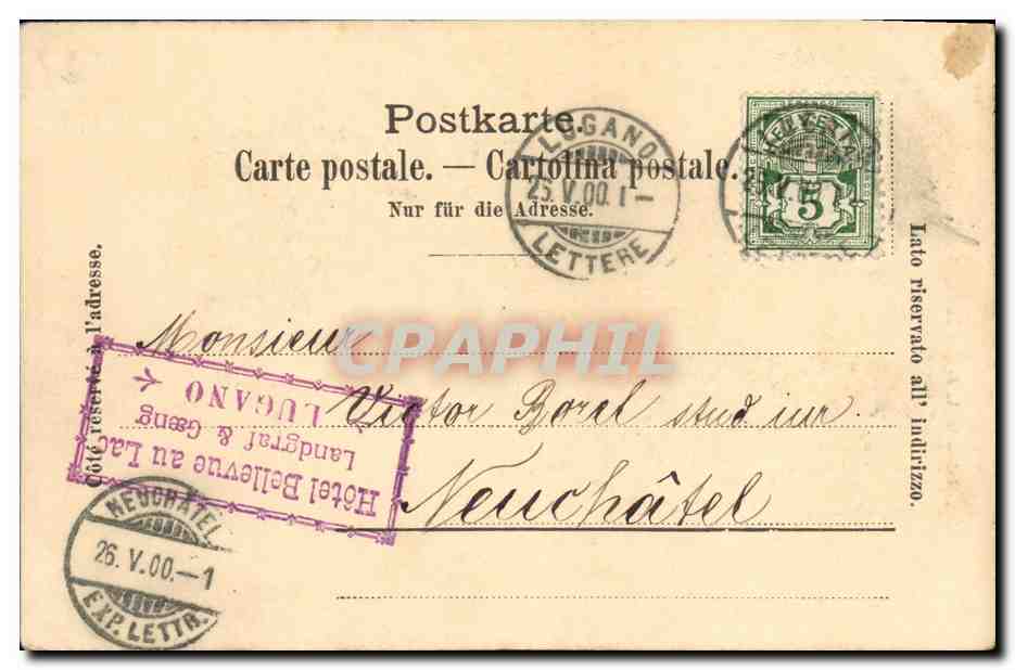 CPA Suisse Lugano col Salvatore  — Rückseite