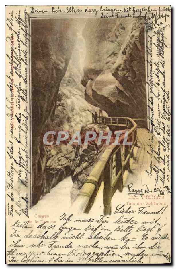 CPA Suisse Gorges de la Tamina Carte 1899