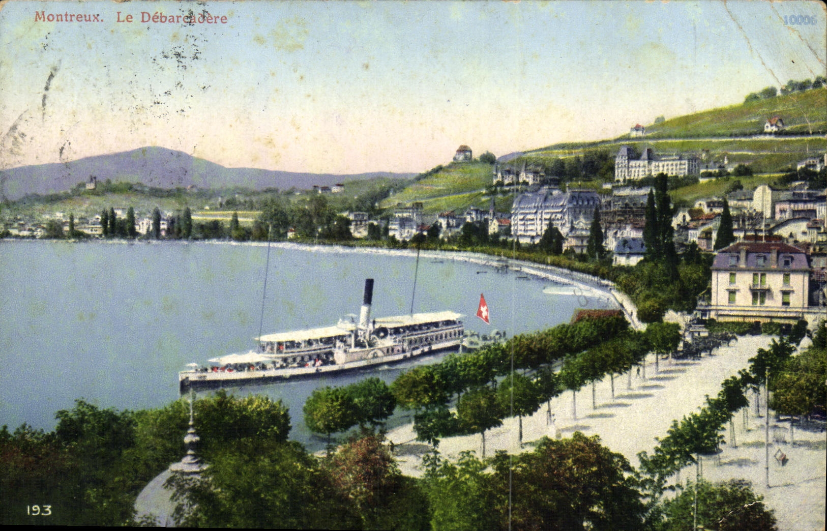 CPA Suisse Montreux Le debarcadere Bateau 