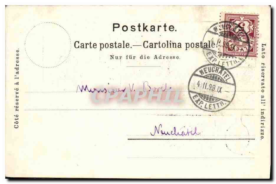 CPA Suisse Paverne Reine Berthe 1899 Carte 1899 — Rückseite