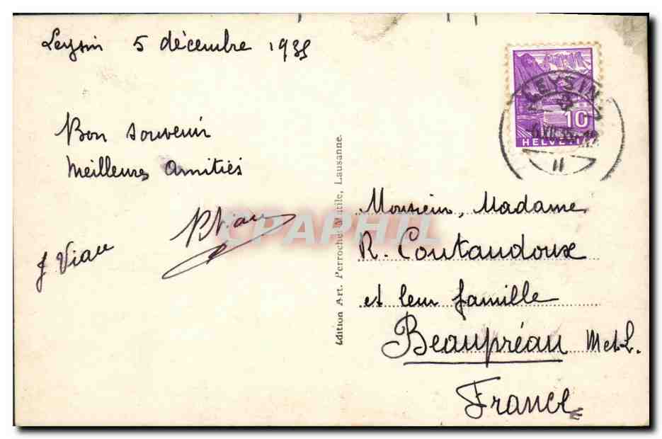CPA Suisse Leysin Clinique des Frenes et dents du Midi — Back