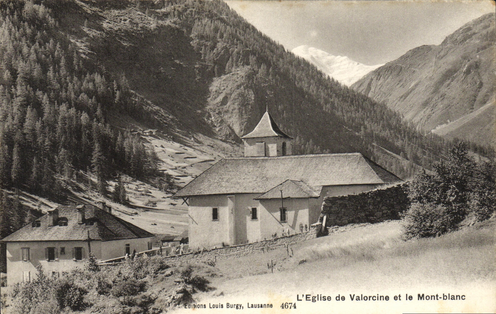 CPA Suisse L eglise de Valorcine et le mont Blanc 