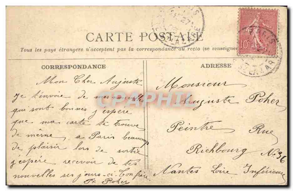 CPA Maurice Berteaux Depute ministre de la guerre 1905 — Rückseite