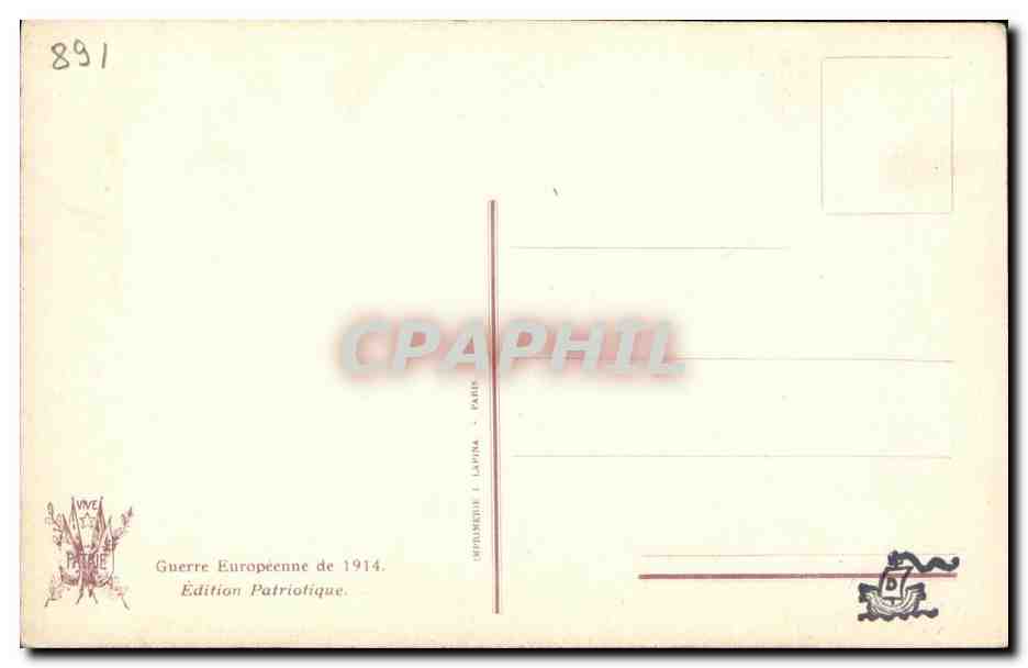 CPA Ribot Ministre des Finances 1914 1915 — Rückseite