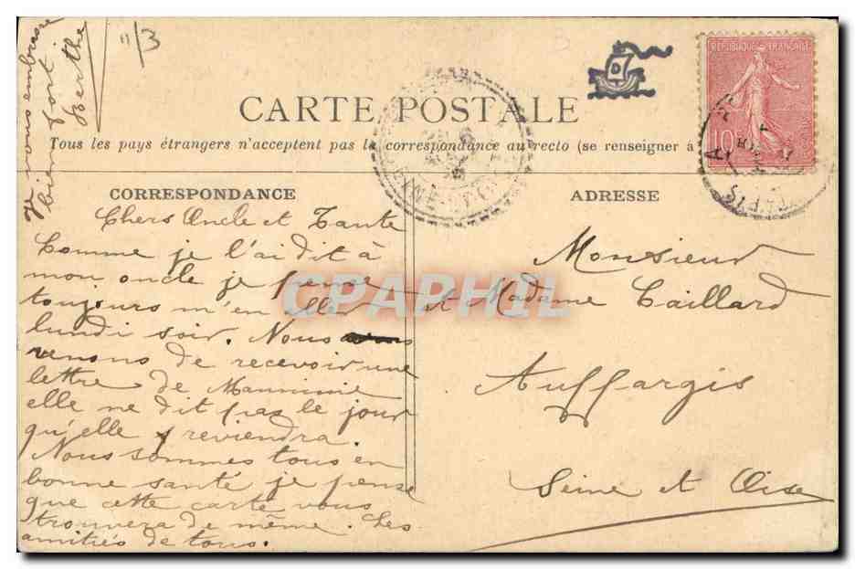 CPA Maurice Rouvier Ministre des Finances 1904 — Rückseite