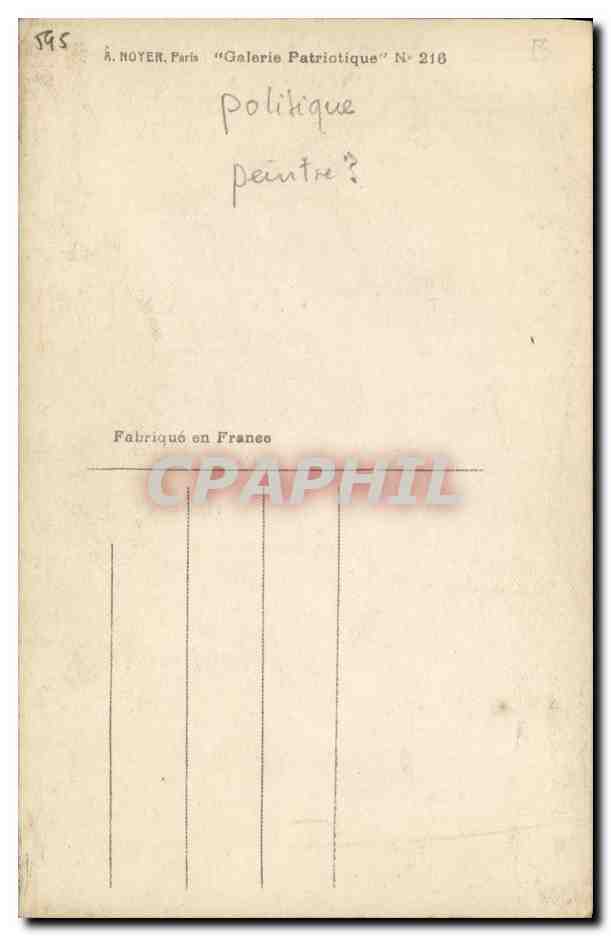 CPA Dalmer Ministre des Beaux Arts  — Rückseite