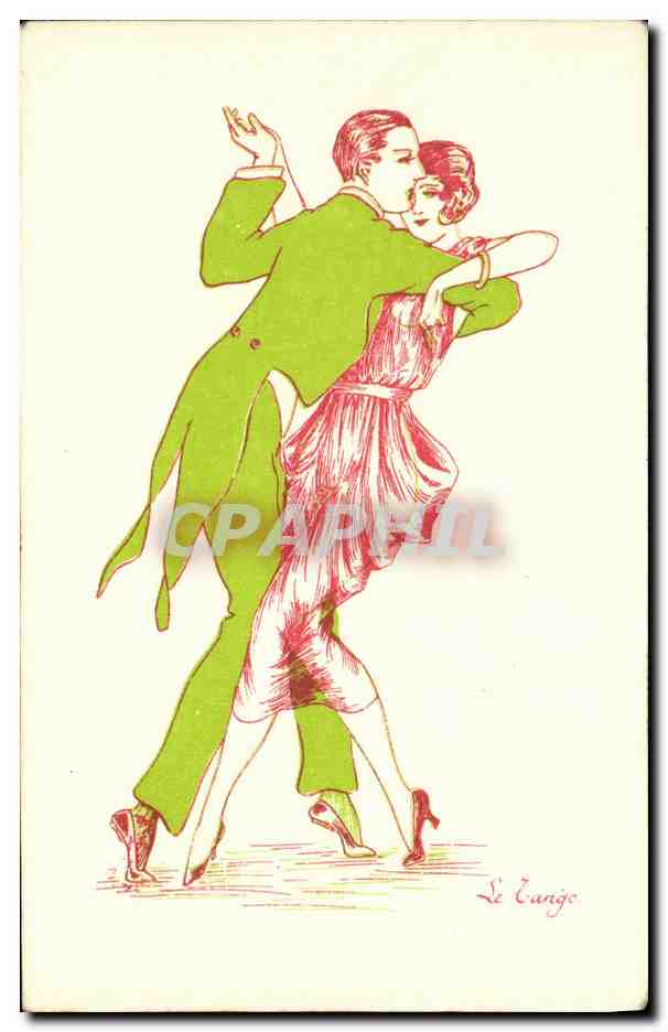 CPA Femme Le tango Danse