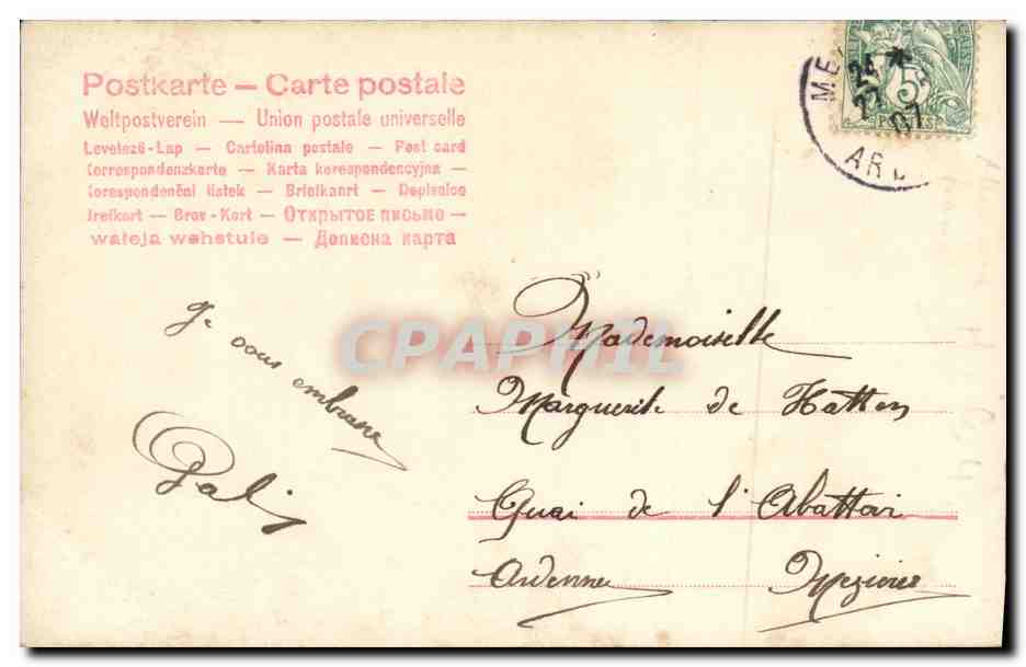 Femme au piano — scène intérieure — Triant, n° 428-4977 — Verso