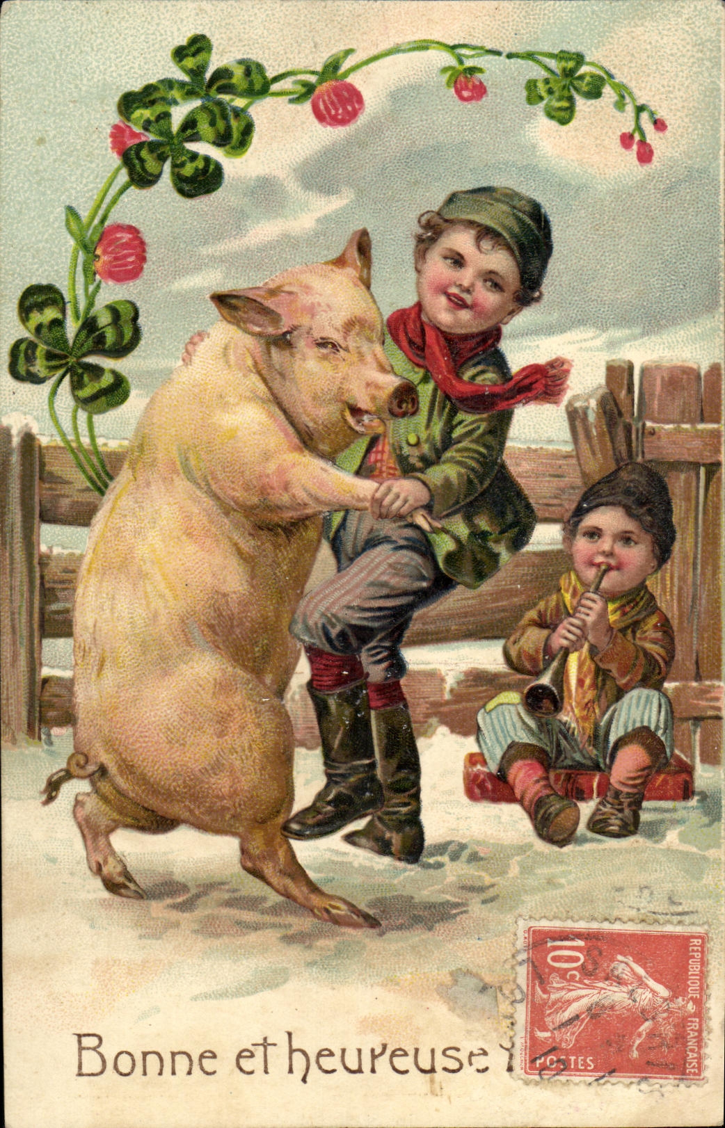 CPA Fantaisie Enfants Cochon 