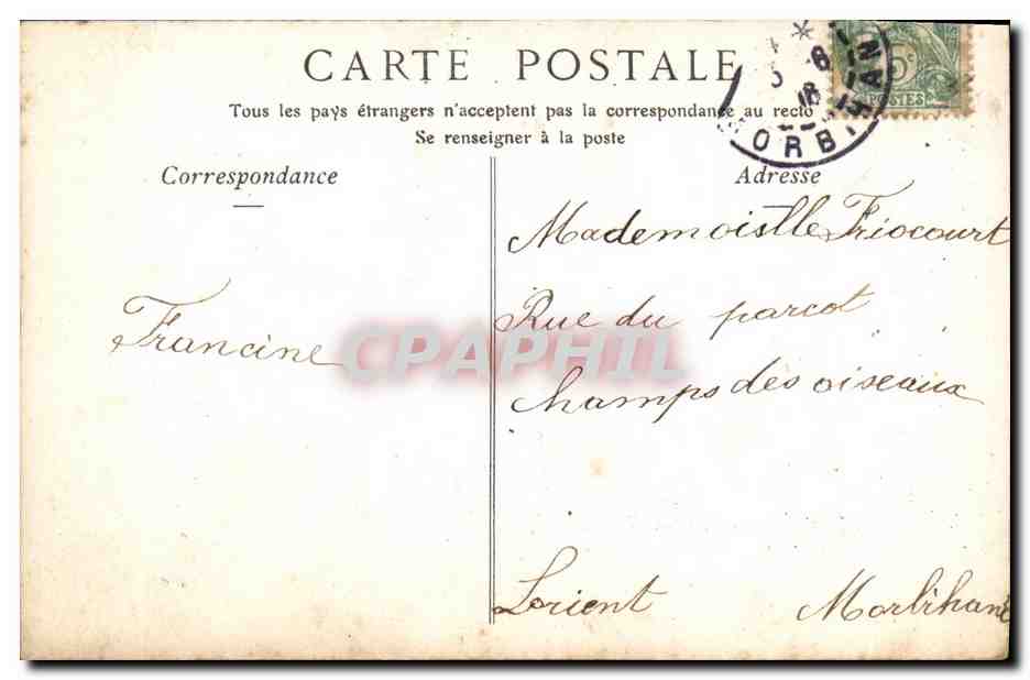 Femme dans un cadre floral — Bonne Fête — N.D. Pbol, S. 68 — Verso
