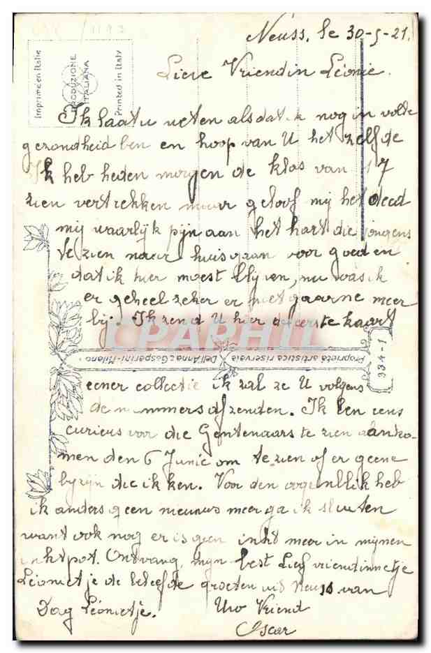 CPA Fantaisie Femme  — Verso