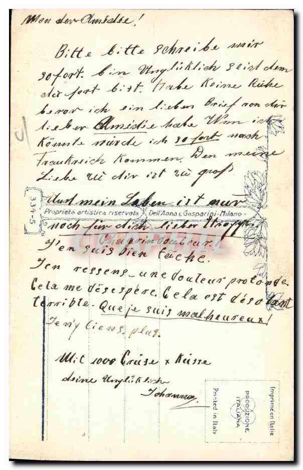 CPA Fantaisie Femme  — Rückseite