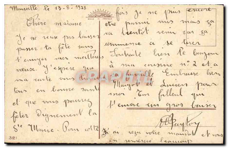 CPA Fantaisie Fleurs — Rückseite