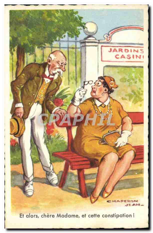 CPA Fantaisie Femme Humour Constipation