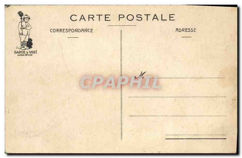 La Garde — Escena humorística de soldados de guardia — T.P. Godeme (X N° 32) — Reverso
