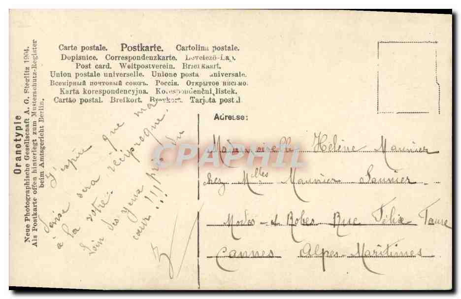 Schlafende Fee — Waldszenen — Oranotypie — Rückseite