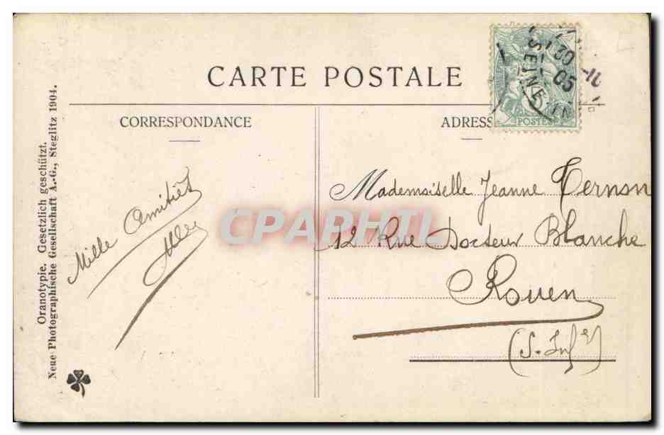 CPA Fantaisie Femme  — Rückseite