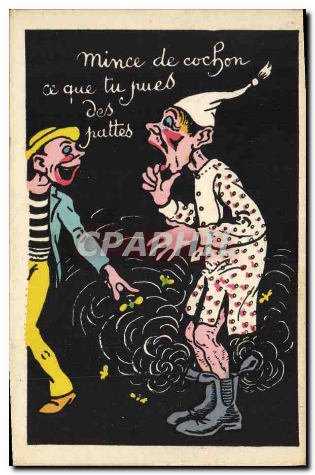 Deux personnages comiques — caricature — Fabrication Française, Paris