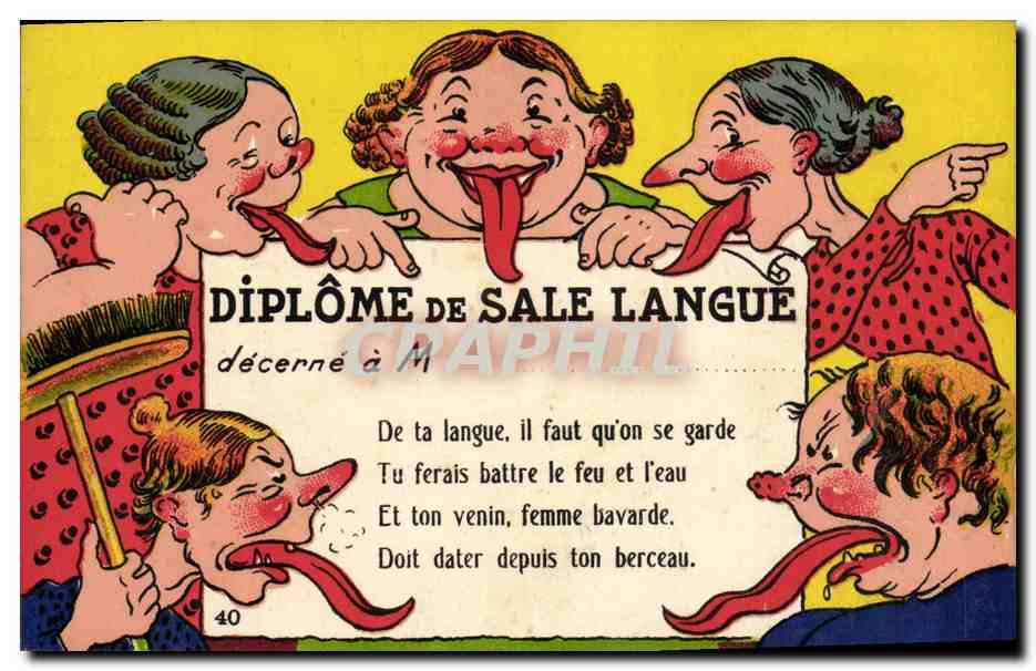 Diplôme de Sale Langue — décerné à M. — Série M, Fabriquation Française G.A.