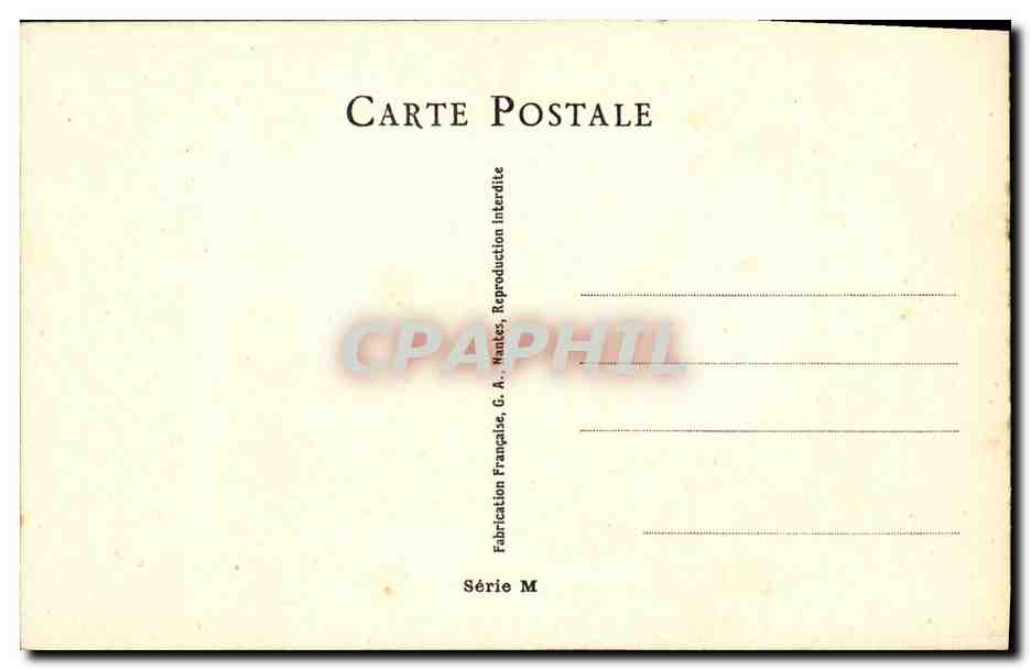 Homme avec moustache de raisins — publicité pour Gros Rouge — éditeur G.A. Nantes, série M — Reverso