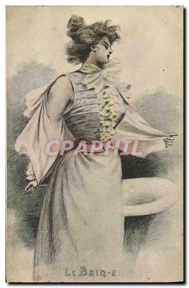 Femme en tenue de bain — scène de bain — Le Bain-2, éditeur inconnu
