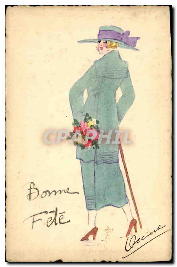 CPA Fantaisie Femme Bonne fete