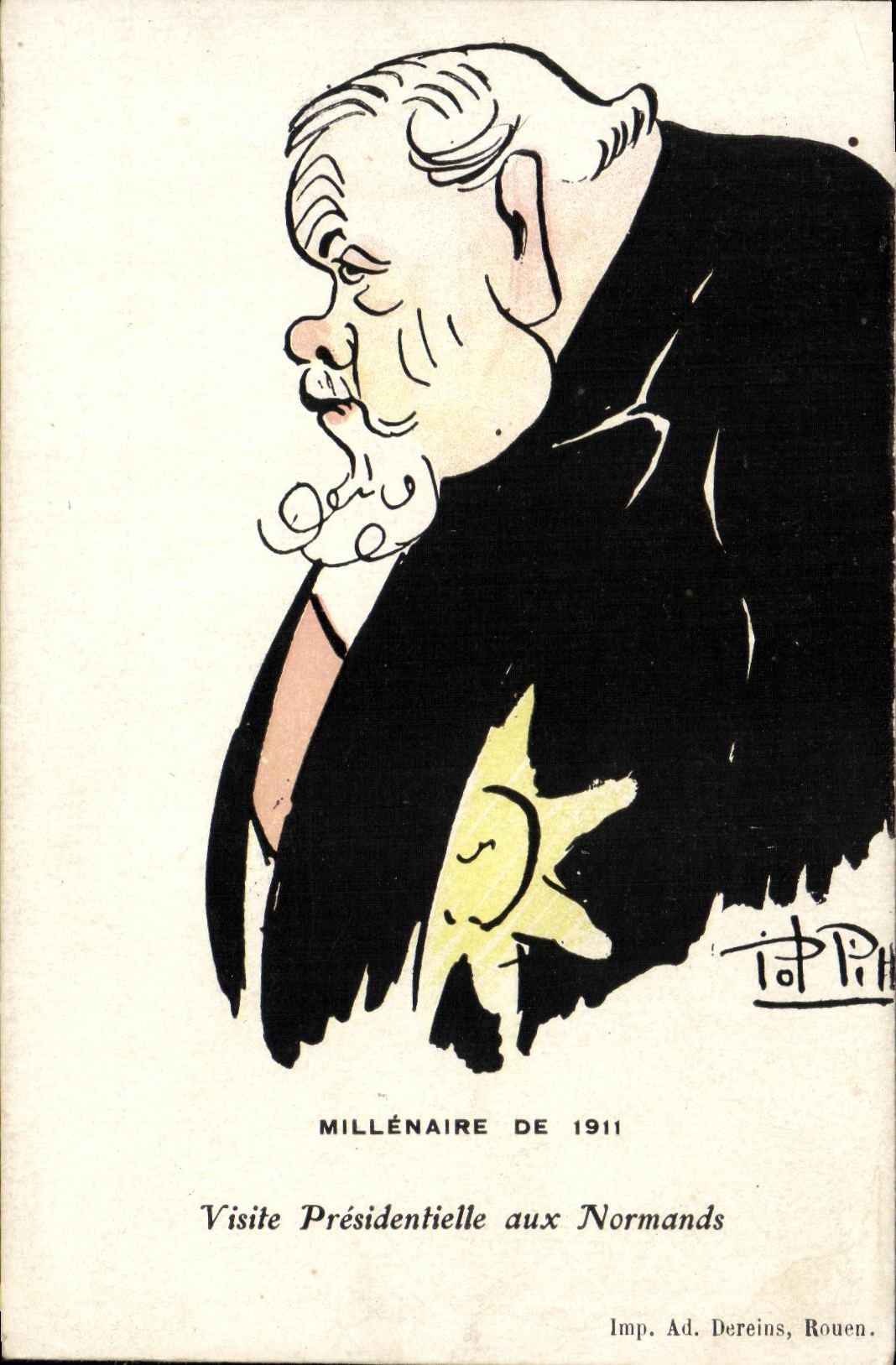Visite Présidentielle aux Normands — Millénaire de 1911 — Imp. Ad. Dereins, Rouen